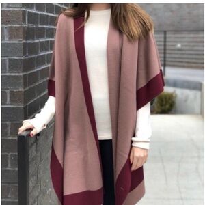Lululemon Athletica Pink and Burgundy Sweater Cape
